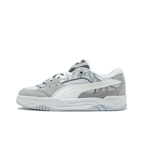 PUMA 180 Устойчивые к истиранию низкие кроссовки для скейтбординга унисекс серо-белые