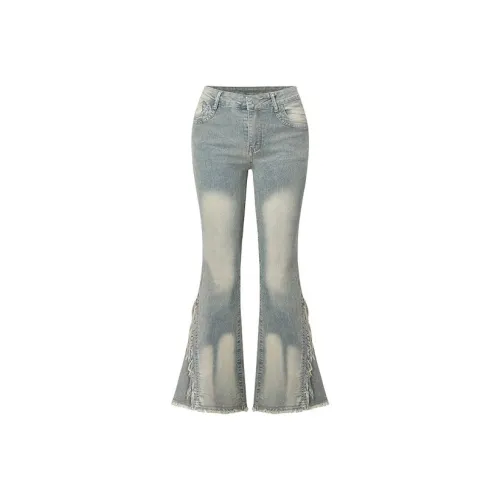 TIBINB Светло-синие Женские Джинсы