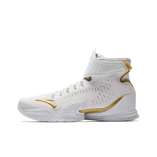 ANTA KT3 Амортизирующие кроссовки Slip-resistant High Top Баскетбольные кроссовки Мужские Белый Золото