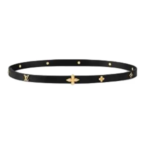LOUIS VUITTON Ремни из коровьей кожи Женские Черные 1,5CM