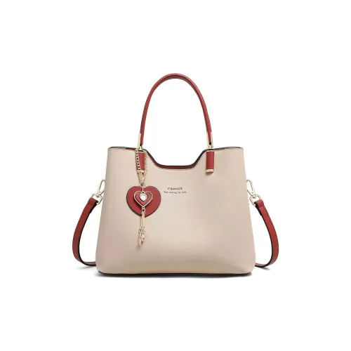 C°BANNER Коровья кожа Сумка Средний Женские Абрикос и Кирпично-красный