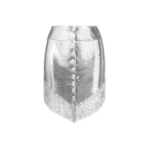 Paco Rabanne Серебряный Женские Повседневные Короткие Юбки