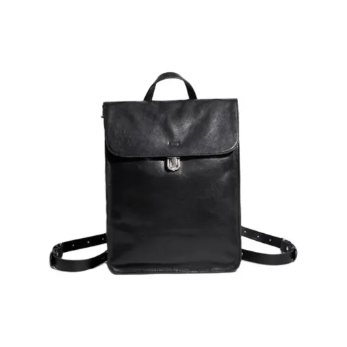 SHIZIYOUA Растительное дубление Коровья кожа Рюкзак Большой Унисекс Черный