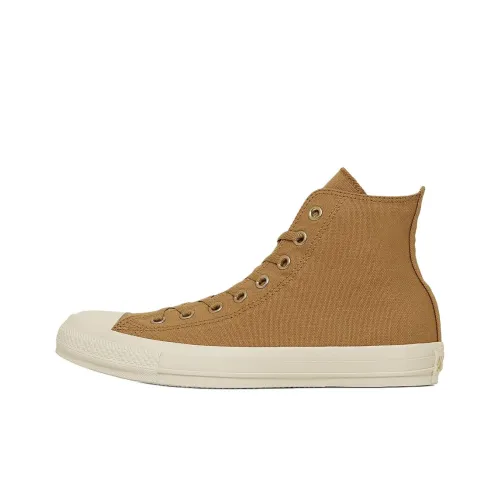 Конверс ALL STAR GOLDLOGOPATCH Износостойкие Высокие Кеды Унисекс Золотисто-коричневый