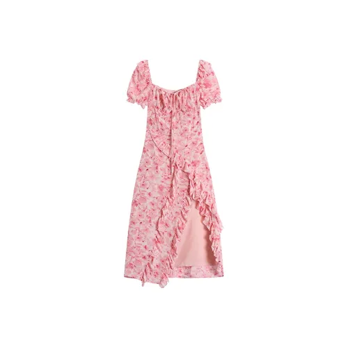 SEAR OFFICIAL Розовые Женские Короткие Платья с Рукавами