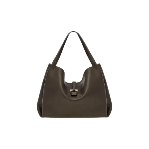 FERRAGAMO Телячья кожа Тоут Сумка Сумка для покупок Сумка Extra Large Женская Бетон Серый