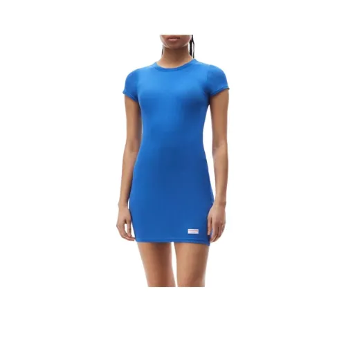 alexander wang Bodywear series Кобальтовый синий Женские Короткие Платья с Рукавами