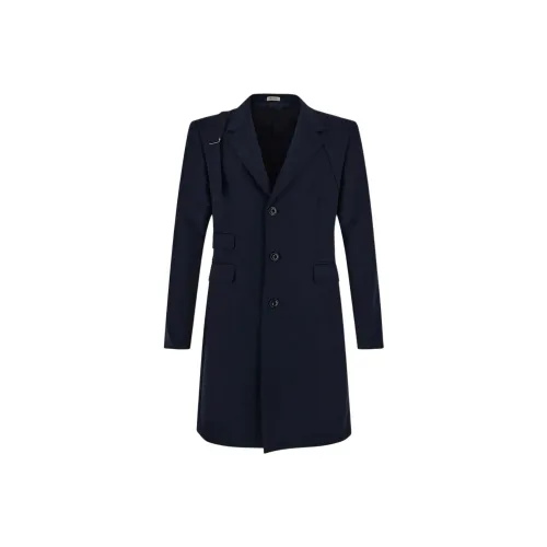 Alexander McQueen Темно-синий Мужской Пальто