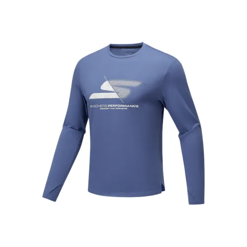 Skechers Вино Синий 05YL Мужская T-Рубашка