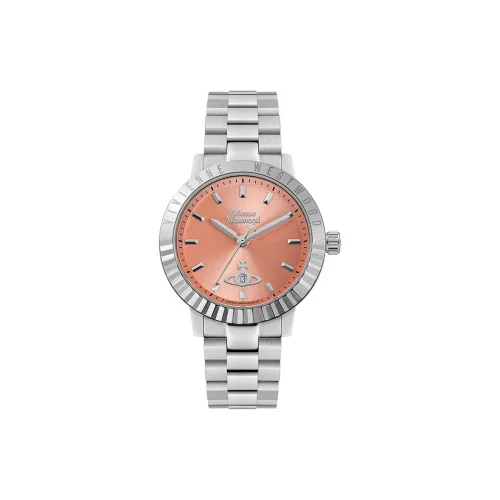 Vivienne Westwood часы на запястье Кварцевый механизм Ремешок из нержавеющей стали 34 мм Апельсиновый циферблат Женские часы