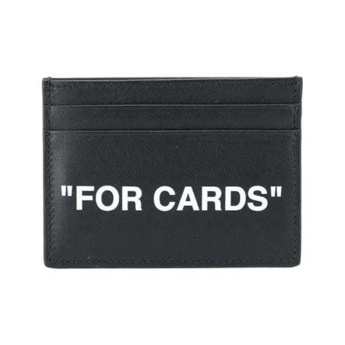 Off Белый Кожа Картхолдер Унисекс Черный