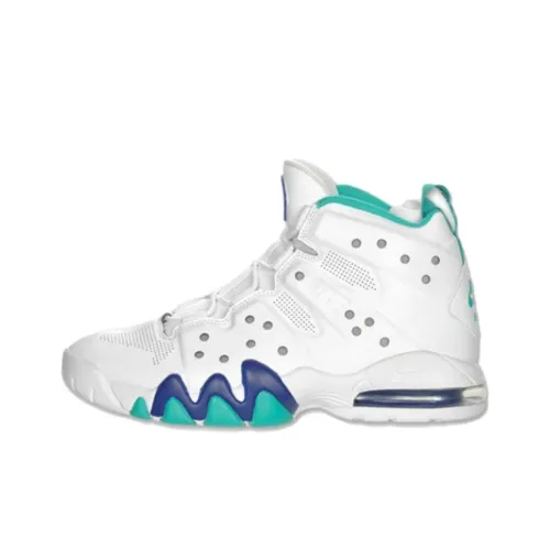 Nike Air Max Barkley Аbrasion Resistant Дышащий Высокий Топ Винтажные Баскетбольные Кроссовки Мужские Белые