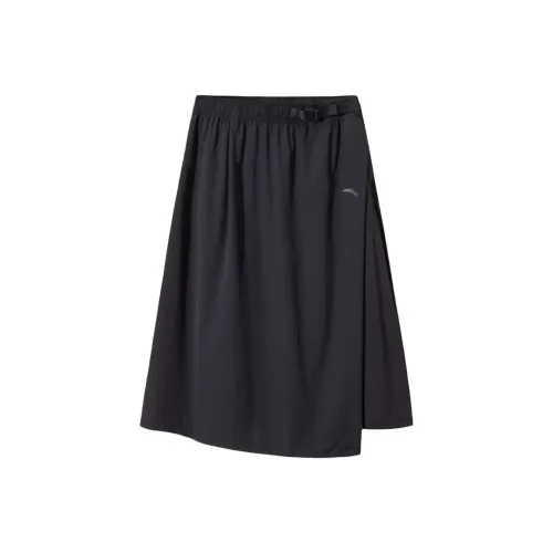 ANTA Нерегулярная Повседневная Длинная Юбка Женская Основная Черная