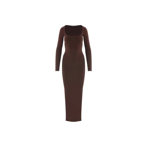 NAKED WARDROBE NW Квадрат Maxi Dress CURVE Длинный Sleeved Платье Женские