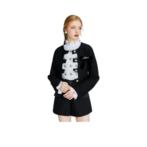 AIVEI Черное женское короткое пальто