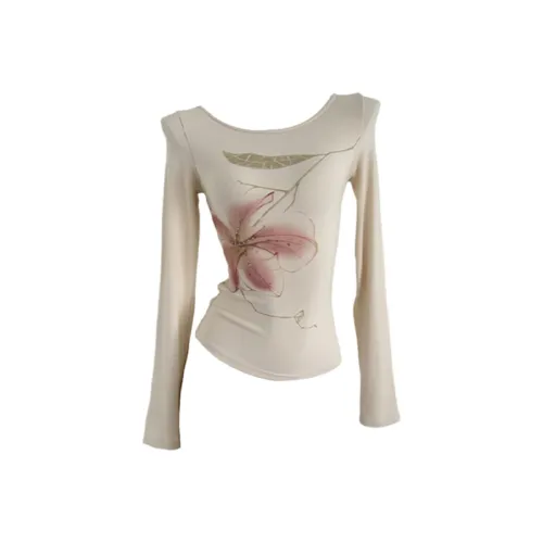 MOONCORE Длинный рукав Т-рубашка Женская