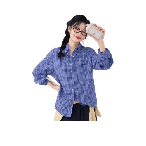 PLAY BUSH Синие Женские Рубашки