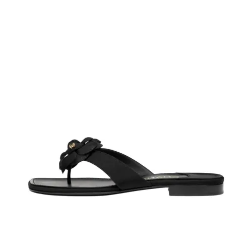 CHANEL Нет Особенный Эффект Шлепанцы Женские Черный