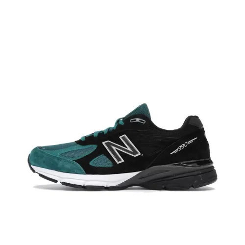 YCMC x New Balance NB 990 V4 Устойчивый к истиранию Низкий Топ Повседневные Беговые кроссовки Мужские Черный Зеленый