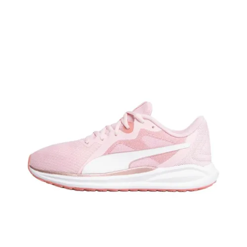 PUMA Twitch Runner Амортизация и Дышащий Низкий Топ Детские Беговые Кроссовки Розовый Белый Подростки