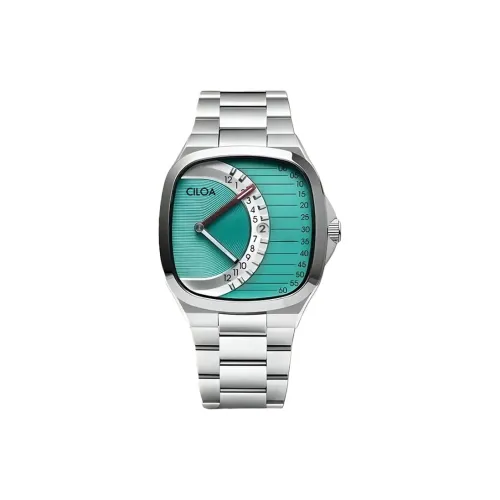 CILOA Кварцевый механизм стальной ремешок мужские часы синий циферблат