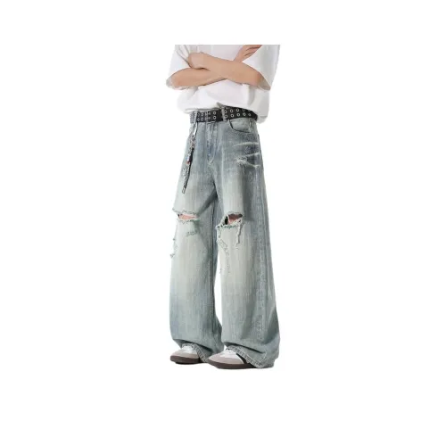 COPICVEN Джинсы Унисекс Мятно-зеленый