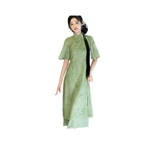 SIXUSICHOU Короткое платье с короткими рукавами женское