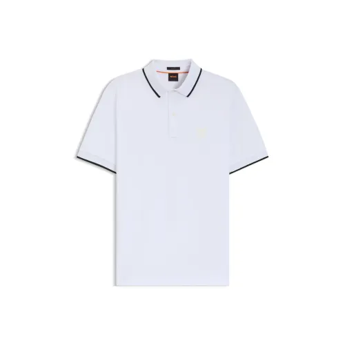 Hugo Boss Эластичный хлопок облегающий крой поло с логотипом патч поло мужской белый