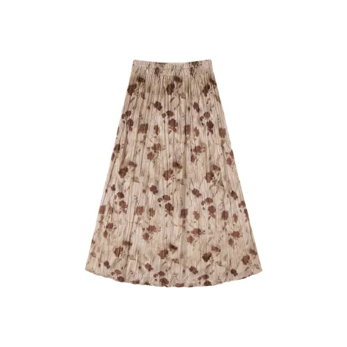 DX.DAXI Повседневный Длинный Юбка Женские Кофе