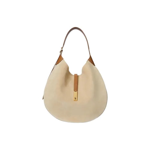 Polo Ralph Lauren Нубук Сумка на плечо Большая Женская Экрю