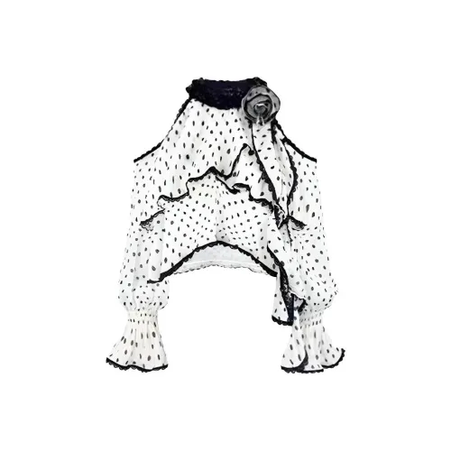 Leather Cat Белые Женские Рубашки