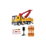 Желтый - Сплав Передняя часть Бетон Насос Trucks [Базовый] + Звук и Свет Трафические Светофоры + Кукла *6