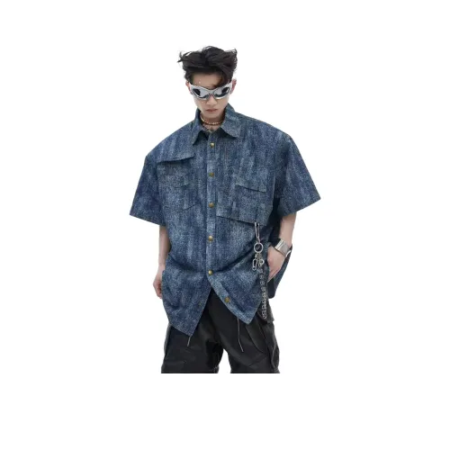 RASHOMONG Синие Унисекс Рубашки