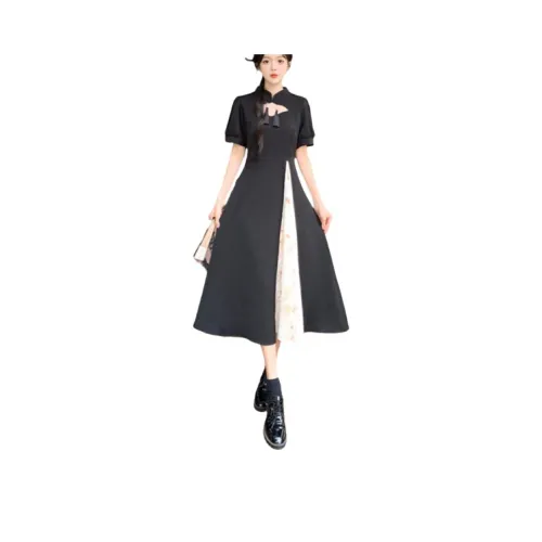 YICHEN Короткое платье с короткими рукавами женское