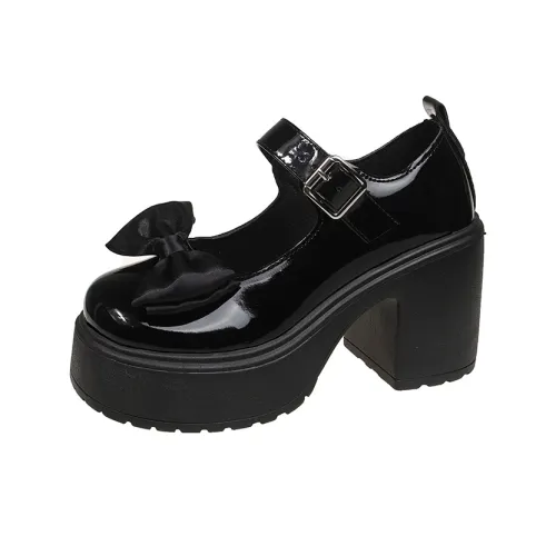 Meiretu Грубый каблук Туфли Мэри Джейн Женские