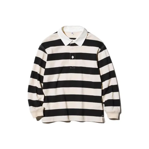 UNIQLO Полосы Пуговицы Длинный рукав Естественный Детский Возраст 3-7 лет