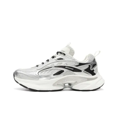 QIAODAN Dry Shock Absorbers Противоскользящий Дышащий Низкий Топ Casual Мужской Серый Серебряный