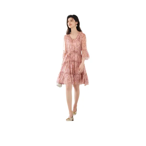 VILAN Длинное платье с длинными рукавами женское цвет Azalea пастельно-розовый