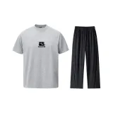 Серый топ + черные штаны