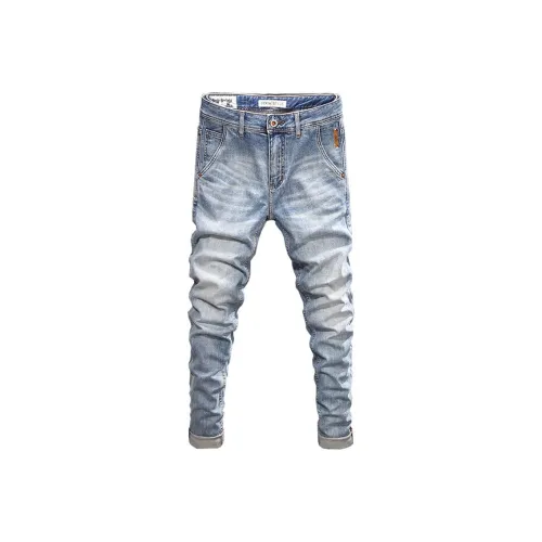 MAREA VESUVIO Потертый Светло-Синий Мужские Джинсы