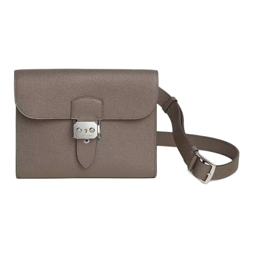 HERMES Sac A Depeches Epsom Телячья кожа Сумка через плечо Сумка на плечо Женская 8F Gris ÉTain Олово-серый
