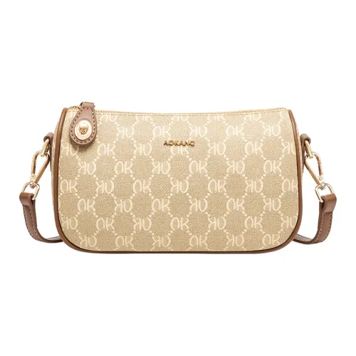 AOKANG Сумка-подушка из ПВХ Сумка через плечо Маленькая Женская Кофейно-коричневый Кремовый Абрикос