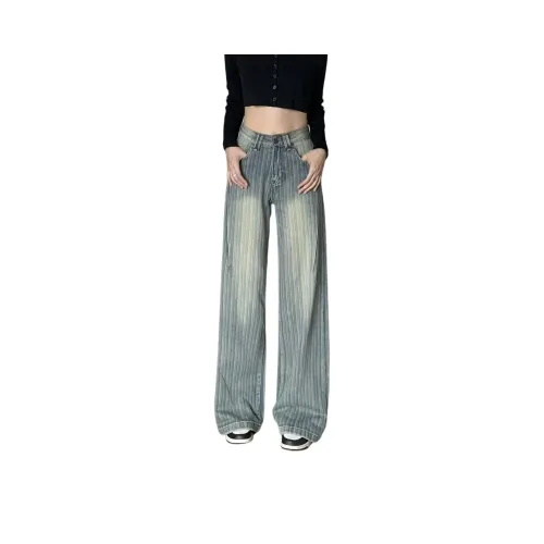 GOSNACE Blue Stripe Women's Jeans GOSNACE Синие Полосатые Женские Джинсы