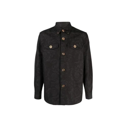 VERSACE SS24 Куртки и Пальто Мужской Угольный Серый