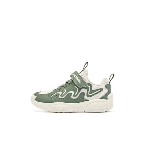 QIAODAN Детская беговая обувь Низкий топ Шиповидная листва Зеленый/Слоновая кость Для дошкольников