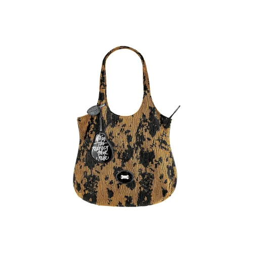 Great Dog and Black Horse Велюр Сумка на плечо Большая Женская Коричневая