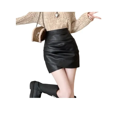 YINLEI Кожаные короткие юбки для женщин