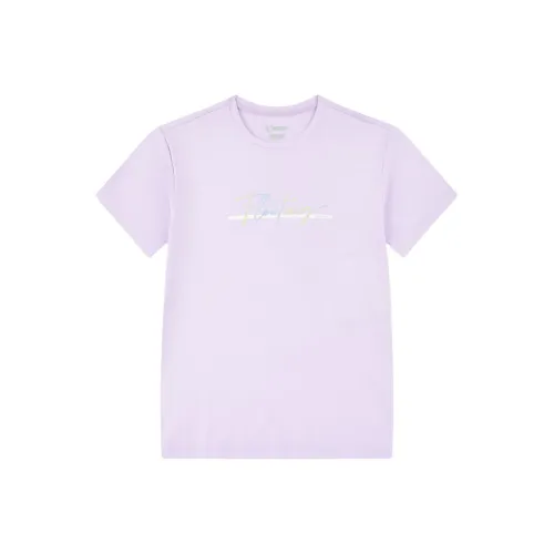 QIAODAN Мелкие блестки Фиолетовый Школьный возраст Рубашка с круглым вырезом