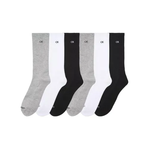 Calvin Klein 6 пар Серый 2+Белый 2+Черный 2 Мужской MID Носки до икры