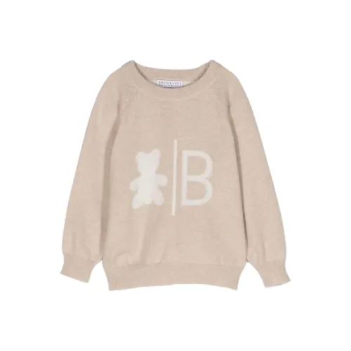 BRUNELLO CUCINELLI Бежевый Kids Свитеры